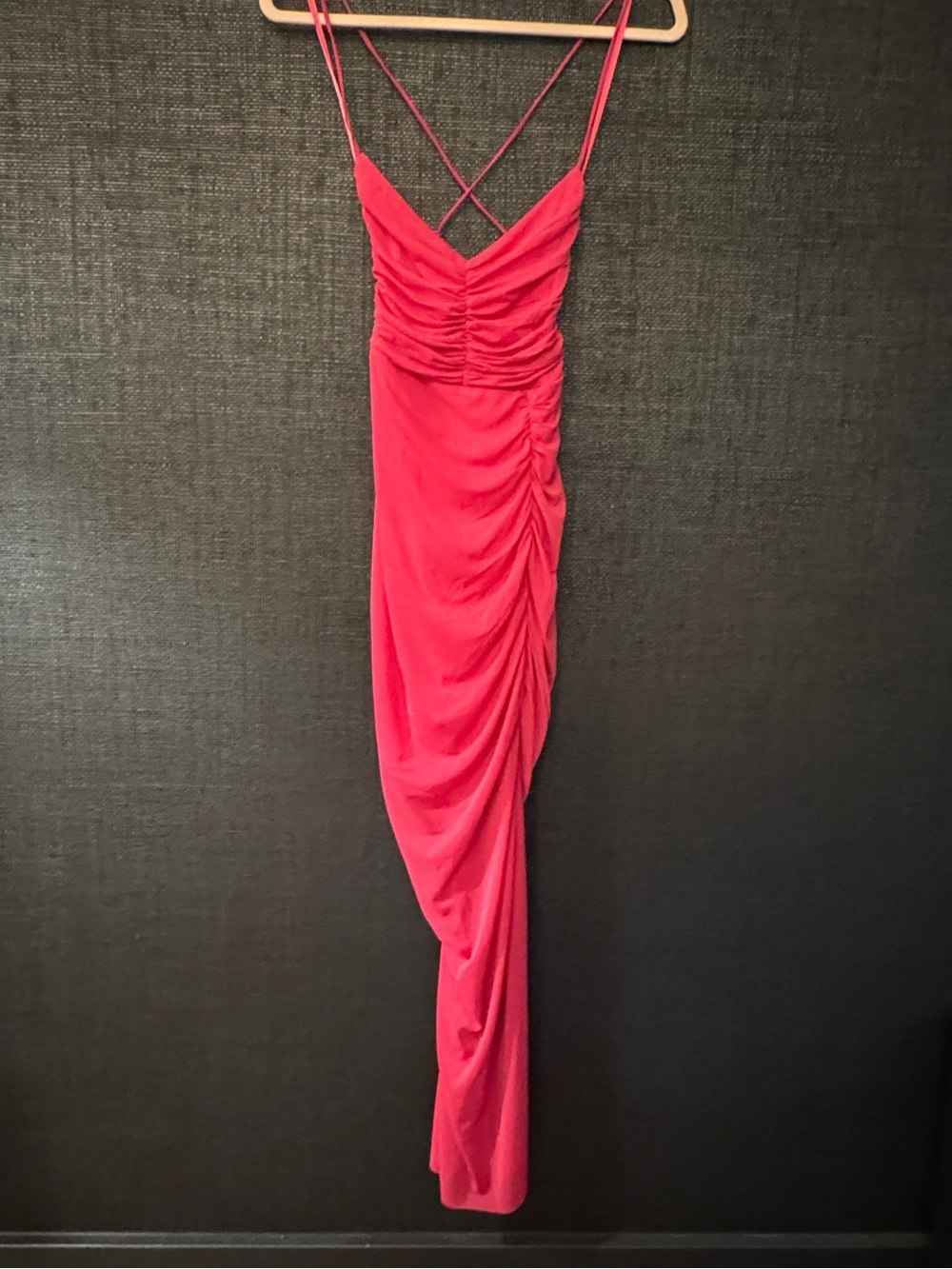 Saints + Secrets - Beautiful Sexy Strappy Ruched Pink Dress - Medium
